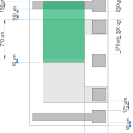 Diagrama de construcție a senzorului de Ph. Cu verde a fost marcată portiunea intre care se depune stratul sensibil.